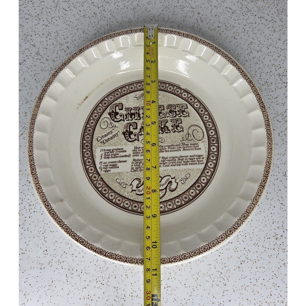 Vtg 1983 Royal China Jeannette 11" Cheese Cake Recipe Pie Plate/Baking Dish USA - Picture 11 of 12